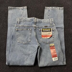 Rustler Jeans Mens 31x32 Light Wash Blue Denim Regular Fit Straight Leg